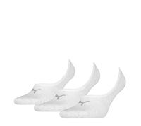 Füßlinge PUMA "PUMA UNISEX FOOTIE 3P", Herren, Gr. 43-46, weiß (oatmeal), Baumwollmischung, elastisch, Socken, NoShow Socks, atmungsaktiv, elastisches Bündchen (96976808-43) oatmeal