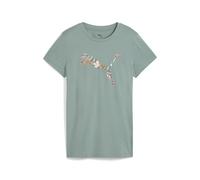PUMA Unisex Graphics Floral Cat Logo Tee T-Shirts, Green Moon,