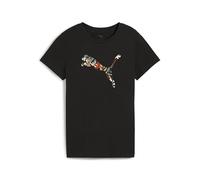 PUMA Unisex Graphics Floral Cat Logo Tee T-Shirts, PUMA Black, XS