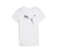PUMA Unisex Graphics Floral Cat Logo Tee T-Shirts, PUMA White, S