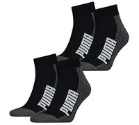 PUMA Unisex Herren Damen Quarter Socken BWT CUSHIONED 4er Pack Schwarz Weiss Blau Rosa 35-38 39-42 43-46 83% Baumwolle, Black/White, 43/46
