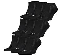 PUMA Unisex Herren Damen Sneaker Socken CUSHIONED 9er Multipack 35-38 39-42 43-46 Schwarz Weiss Blau Grau 83% Baumwolle, Größe:39-42, Packgröße:9 Paar, Farbe:Black (001)