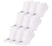 PUMA Unisex Cushioned Sneaker Socken, White, 43/46