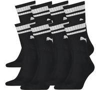 PUMA Unisex Herren Damen Socken CREW HERITAGE STRIPE 4er Multipack Schwarz Weiss 35-38 39-42 43-46, Größe:43-46, Packgröße:4 Paar, Farbe:Black (001)