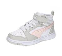 Puma Unisex Kids Puma Rebound V6 Mid Ac+ Ps Sneakers, Puma White-Frosty Pink-Sedate Gray, 31 EU