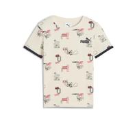 T-Shirt PUMA "LITTLE RUNNERS AOP TEE PS", Kinder, Gr. 104, weiß (alpine snow), Jersey, Obermaterial: 100% Baumwolle, unifarben, sportlich, regular fit normal, Rundhals, Kurzarm, Shirts (48219765-104) 