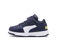 Puma Unisex-Kinder Rebound Layup Lo Sl V Inf Sneaker, Blau (Peacoat White-Fluo Yellow 04)