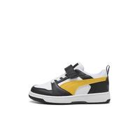Puma Unisex Kinder Rebound V6 Lo Ac+ Ps Sneaker, Puma Black Yellow Sizzle Puma White, 33 EU