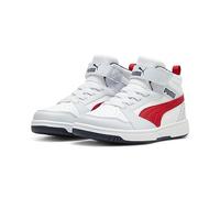 PUMA Unisex Kinder Rebound V6 Mid Ac+ Ps Turnschuhe, Silver Mist Club Navy For All Time Red, 31 EU