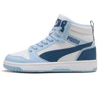 Puma Unisex Kinder Rebound V6 Mid Jr Sneaker, Puma White Dark Indigo Haute Tropic, 5 UK EU