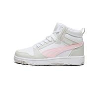 Puma Unisex Kinder Rebound V6 Mid Jr Sneaker, Puma White Frosty Pink Sedate Gray, 37 EU