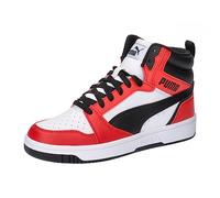 PUMA Unisex Kinder Rebound V6 Mid Jr Sneaker, Puma White Puma Black For All Time Red, 39 EU