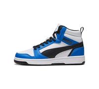 Puma Unisex Kinder Rebound V6 Mid Jr Sneaker, Puma White Puma Black Racing Blue, 36 EU