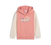 Kapuzensweatshirt PUMA "SANDY ADVENTURES HOODIE TR PS", Kinder, Gr. 116, pink (pink fruit), Sweatware, Obermaterial: 68% Baumwolle, 32% Polyester, colorblocking, sportlich, regular fit normal, Langarm