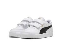 PUMA Shuffle Downtown LO V PS Sneaker, White-New Navy-for All TIME RED, 23 EU