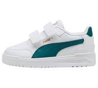 PUMA Unisex Kinder Shuffle Downtown Lo V Ps Sneaker, Puma Weißer Smaragd EIS-PUMA Gold, 33 EU
