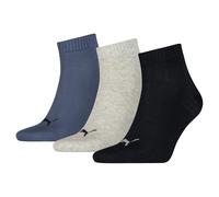 Puma Unisex Kurzsocken für Erwachsene, 3er-Pack (Marineblau/Schwarz/Hellgrau) EU 35,5 - 38
