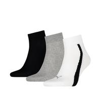 Puma 3P Lifestyle Quarter Socks Weiß/Schwarz Gr 35/38