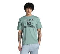 PUMA Unisex M Graphics Train Logo Relaxed Tee T-Shirts, Green Moon,