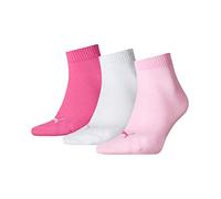 PUMA Unisex Plain 3P Quarter Socke, Rosa (Pink Lady), 35/38, 3er Pack