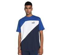 PUMA Unisex Power Colorblock Tee T-Shirt, Club Navy Blue, XL EU
