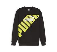 PUMA Unisex Power Graphic Crew Tr Sweat, Schwarz-Limettengrün, L