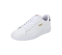 PUMA Unisex Puma Smash v2 L Low-Top, Puma White-Puma White-Peacoat-Puma Team Gold, 43 EU