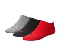 PUMA Unisex Puma Unisex Sneaker Plain 3p Socken, Schwarz / Rot, 35-38 EU