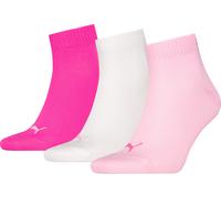 PUMA Unisex Plain Recycled Cotton Quarter Sock, Pink Lady, 39-42 (3er Pack)