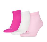 PUMA Unisex Plain Recycled Cotton Quarter Sock, Pink Lady, 39-42 (3er Pack)