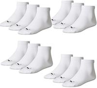 PUMA Unisex Quarter Quarters Socken 12er Pack, Farbe:300 - white, Socken & Strümpfe:35-38