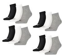 PUMA Unisex Quarter Quarters Socken 12er Pack, Größe:39-42;Farbe:grey/white/black