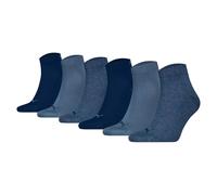PUMA Unisex Quarter Socken, 6er Pack - Quarter Plain ECOM 6P, Logo, uni Denim Blau 47-49