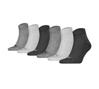 PUMA Unisex Quarter-Socken Damen Herren Füßlinge 6-er Pack, Farbe:Anthracite/Grey, Socken & Strümpfe:43-46