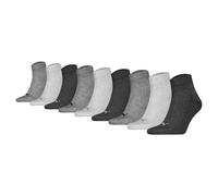 PUMA Unisex Quarter Socken, 9er Pack - Quarter Plain ECOM 9P, Logo, einfarbig Grau 47-49