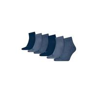 PUMA Unisex Quarter-Socken Damen Herren Füßlinge 6-er Pack, Farbe:460 denim blue, Socken & Strümpfe:43-46