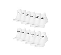 PUMA Unisex Quarter Socken Sneaker knöchelhoch für Damen Herren 12er Pack, Farbe:002 - white, Socken & Strümpfe:43-46
