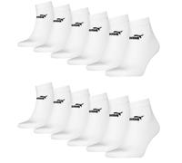 PUMA Unisex Quarter Socken Sneaker knöchelhoch für Damen Herren 12er Pack, Farbe:002 - white, Socken & Strümpfe:39-42
