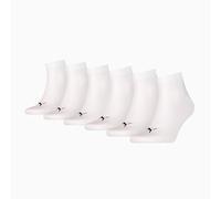 PUMA Unisex Quarter Socken Sneaker knöchelhoch für Damen Herren 6er Pack, Farbe:002 - white, Socken & Strümpfe:43-46