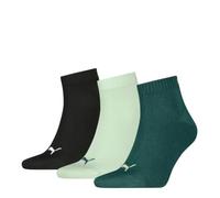Puma Kurzsocken PUMA UNISEX QUARTER PLAIN 3P Damen Gr. 43-46 weiche Baumwollmischung bunt
