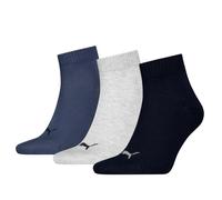 PUMA unisex Quarter Sportsocken Kurzsocken Socken 15 Paar, Farbe:Mehrfarbig, Menge:15 Paar (5x 3er Pack), Größe:39-42, Artikel:-532 navy/grey/nightshadow blue
