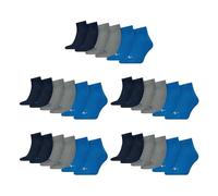PUMA unisex Quarter Sportsocken Kurzsocken Socken 15 Paar, Farbe:Mehrfarbig, Menge:15 Paar (5x 3er Pack), Größe:39-42, Artikel:-277 blue/grey melange