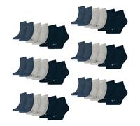 PUMA unisex Quarter Sportsocken Kurzsocken Socken 18 Paar, Farbe:Mehrfarbig, Menge:18 Paar (6x 3er Pack), Größe:47-49, Artikel:-532 navy/grey/nightshadow blue