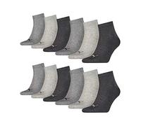 PUMA unisex Quarter Sportsocken Kurzsocken Socken 271080001 12 Paar, Farbe:Grau, Menge:12 Paar (4x 3er Pack), Größe:47-49, Artikel:-800 anthracite/light grey/middle grey