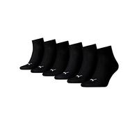 Puma Unisex Quarter Sportsocken Kurzsocken Socken 271080001 6 Paar, Farbe:Schwarz, Menge:6 Paar (2X 3er Pack), Größe:39-42, Artikel:-200 Black