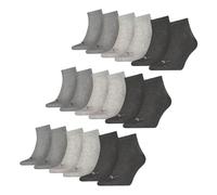 PUMA unisex Quarter Sportsocken Kurzsocken Socken 9 Paar, Farbe:Grau, Menge:9 Paar (3x 3er Pack), Größe:47-49, Artikel:-800 anthracite/l mel grey/m mel grey