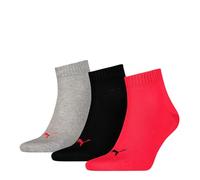 Puma Quarter-Socken Unisex Schwarz/Rot Größe 35-38 15 Paar