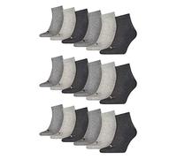 PUMA Quarter Socken Unisex Einfarbig 15 Paar Grau/Anthrazit