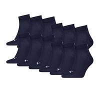 Puma Unisex Quartersocken 12 Paar aus Baumwollmix, kurze Socken für Damen und Herren, Größe 47-49 in Navy Blau