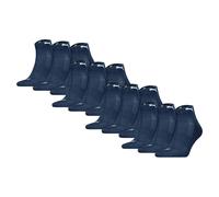 PUMA Unisex Quartersocken, 12er Pack - Cushioned Quarter 12P, Logo, einfarbig Blau 39-42